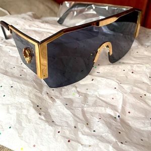 Black & Gold Shield Sunglasses